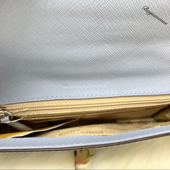 Michael Kors Tina pale blue silver floral clutch - Picture 6 of 7